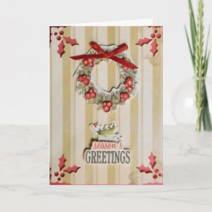 Festividades Yule SEASONS GREETINGS CARTÃO DE Feriado de fabric