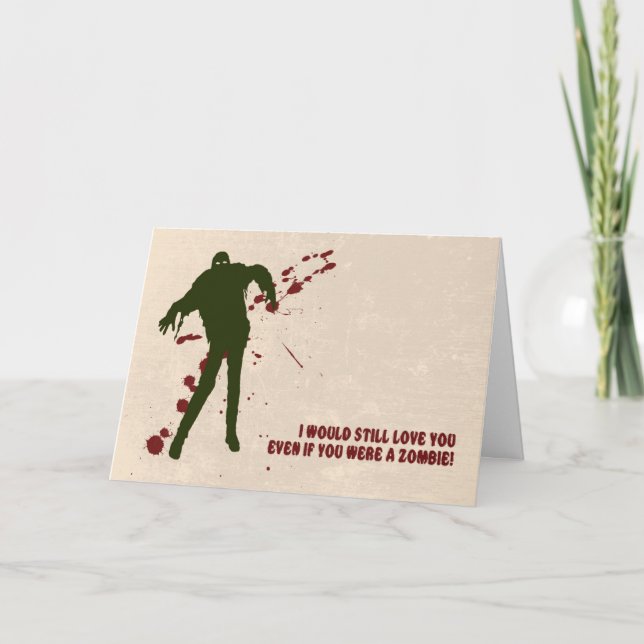 Festividades Zombie engraçada com cartão de dia de Namorados de (Frente)