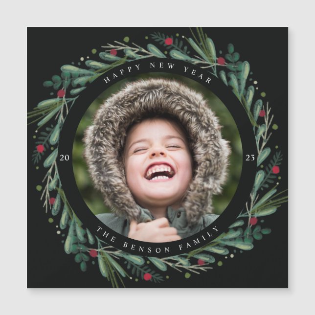 Festivo Ano Novo Fresado Deixa Berries Magnet (Frente)