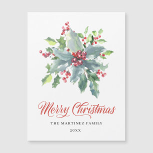 Festivo Holly Berry Cartão Magnético de Natal