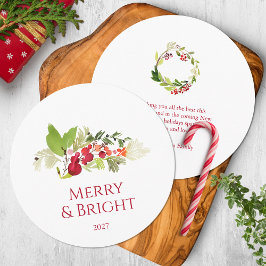 Festivo Holly Berry e Cartão de Água Evergreen