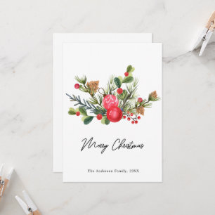 Festivo Holly Berry Felry Cartão de Voto Feliz