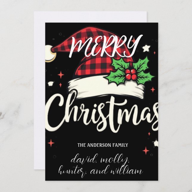 Festivo Único Santas Hat Festa de Natal Convite (Frente/Verso)