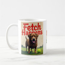 Fetch Acontece Uma caneca de café humorada
