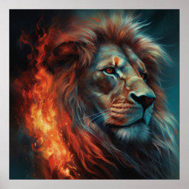Feu de poster Lion