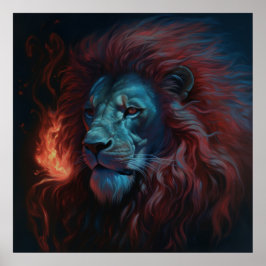 Feu de poster Lion
