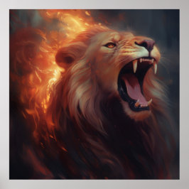 Feu de poster Lion