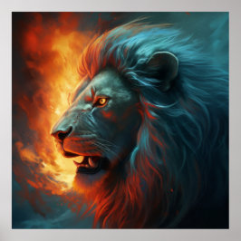 Feu de poster Lion
