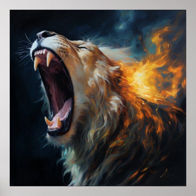 Feu de poster Lion (Frente)
