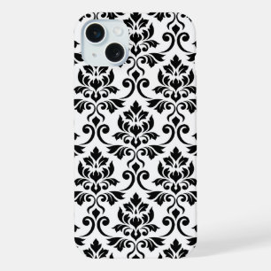 Feuille Damask Lg Patterno Preto em Branco