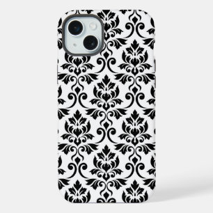 Feuille Damask Lg Patterno Preto em Branco