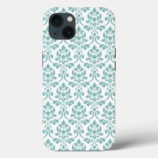Feuille Damask Teal Pattern (Verso)
