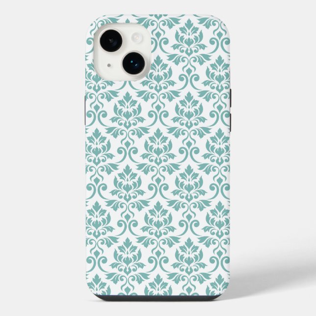 Feuille Damask Teal Pattern (Verso)