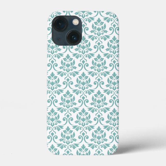 Feuille Damask Teal Pattern (Verso)