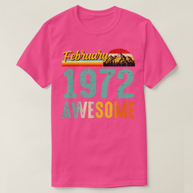 Fevereiro De 1972 Camisa De Presente De Aniversári (Frente do Design)