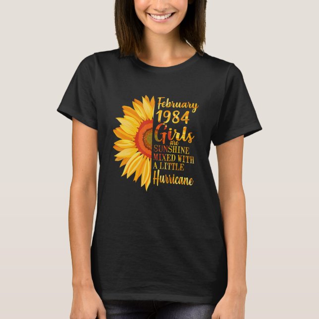 Fevereiro Meninas 1984 Camisa 39º Presente de Aniv (Frente)