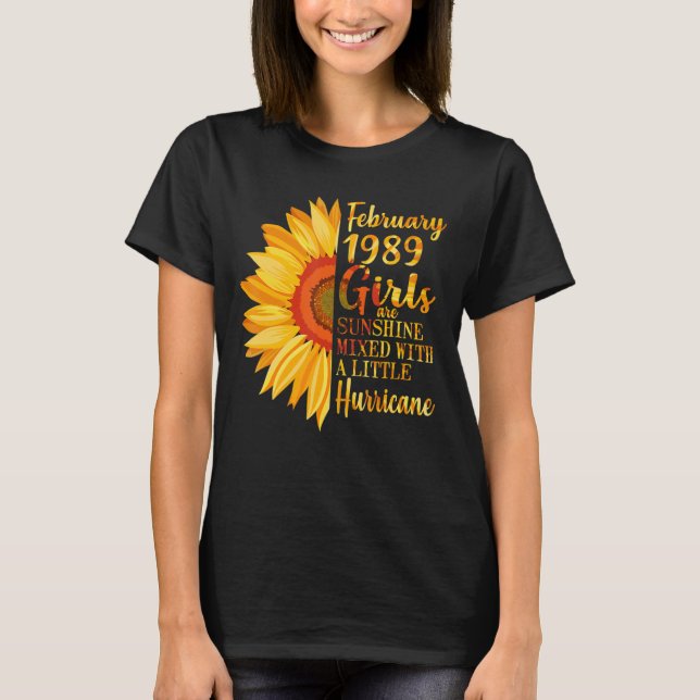 Fevereiro Meninas 1989 Camisa 34 Presentes de Aniv (Frente)