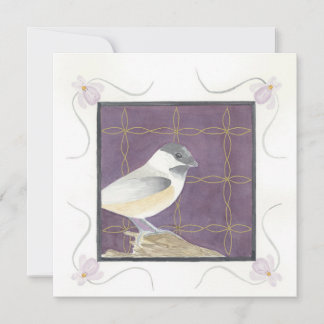 Fevereiro; Violetas & Chickadee; Cartão de Boas Fe