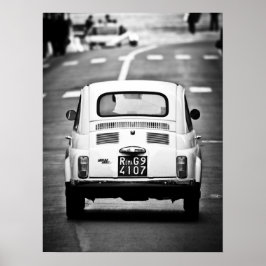 Fiat 500, vintage cinquecento, Roma Itália Poster