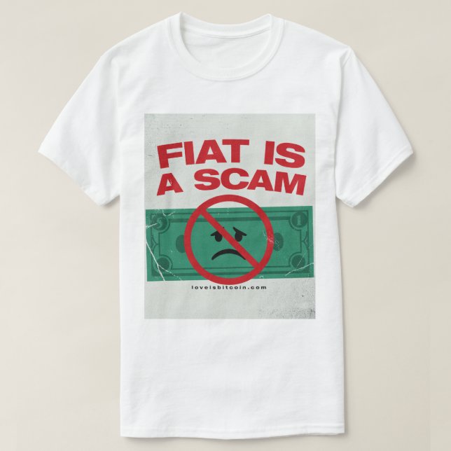 FIAT É UMA GOLPE - Bitcoin Camiseta (Frente do Design)