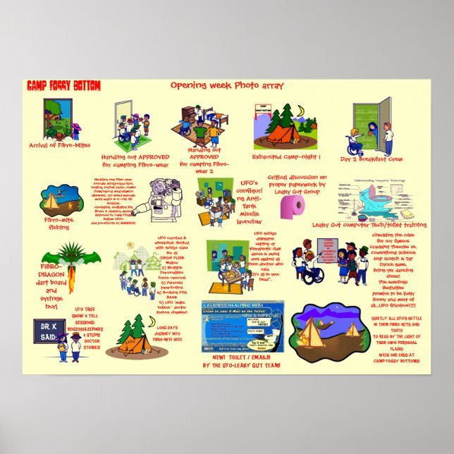 "FIBRO-Camp FOGGY BOTTOM Poster de Matriz de Fotos (Frente)