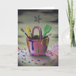 ficar no cartão de saudação da caixa de areia