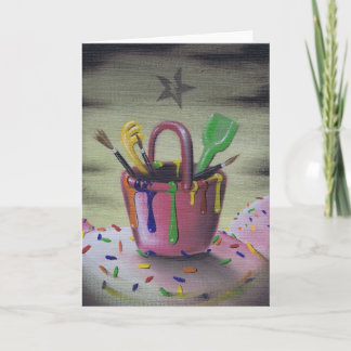 ficar no cartão de saudação da caixa de areia