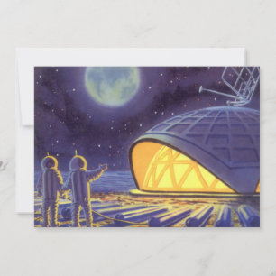 Ficção Científica Vintage Aliens no Planeta Lua Az