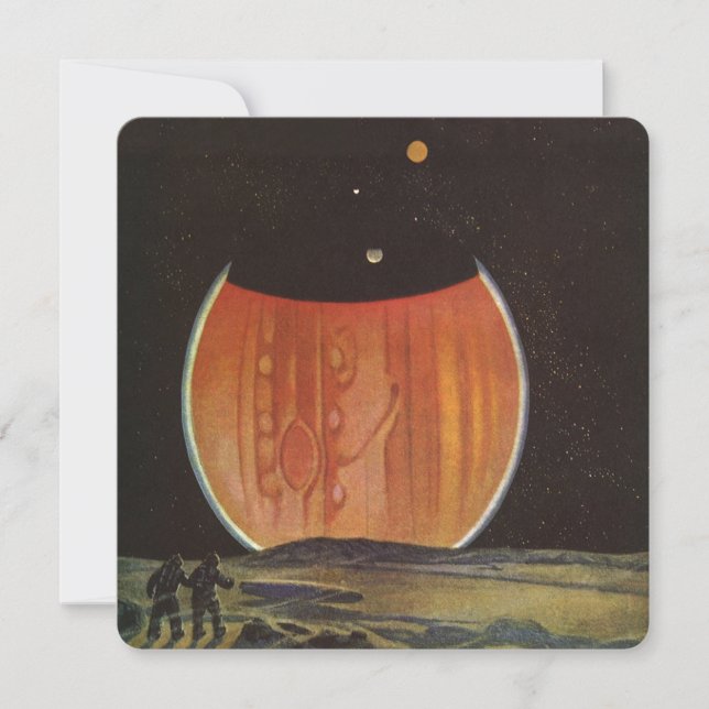 Ficção científica vintage, astronautas em Ganímede (Frente)