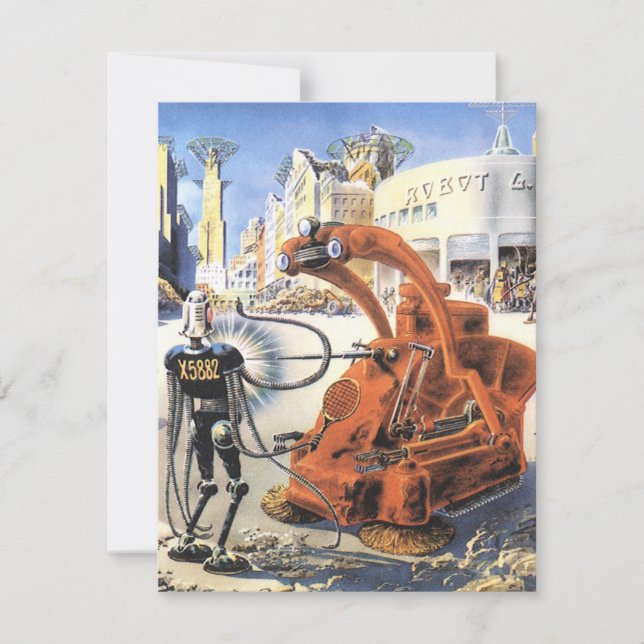 Ficção científica vintage Cidade futurista Guerras (Frente)