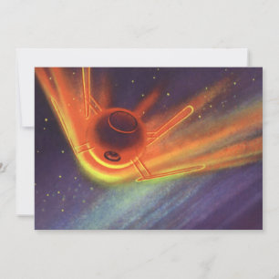 Ficção científica vintage, foguete brilhante no es