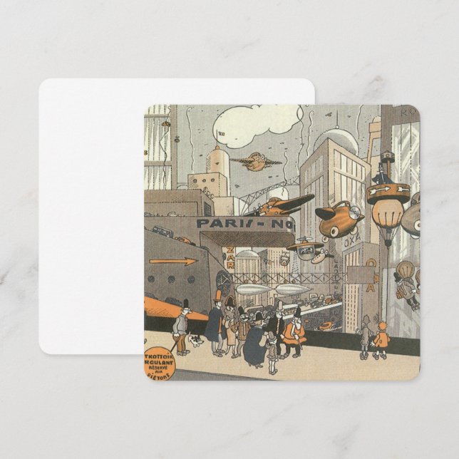 Ficção Científica Vintage, Paris, França Convite (Frente/Verso)