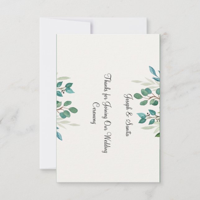 Ficha de agradecimento por um fundo de terra verde (Frente)