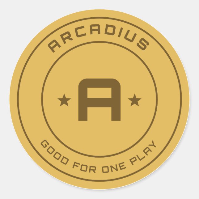 Ficha de Arcade Arcadius Adesivo (Frente)