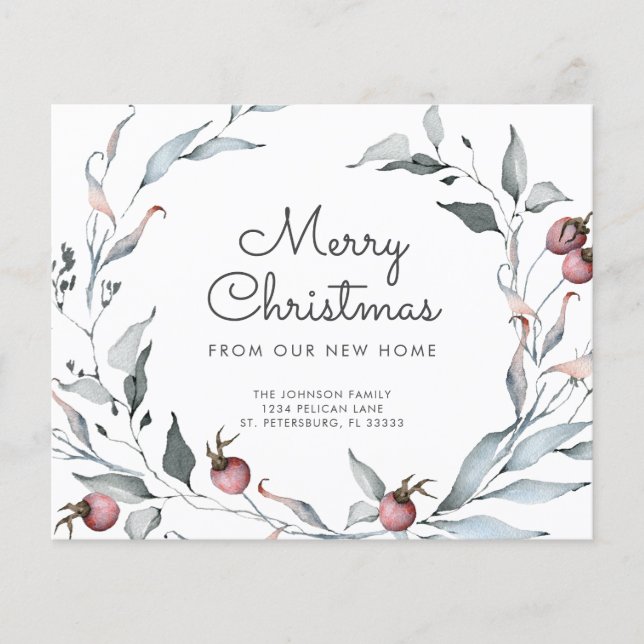 Ficha de novo endereço de saudação de feriado de o (Frente)