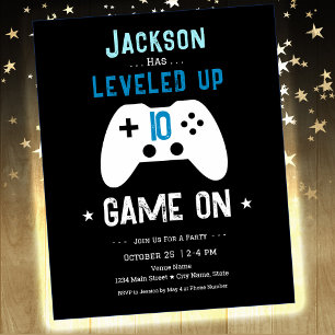 Ficha de papel do jogo de vídeo de aniversário do 