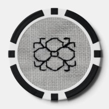 ficha de pôquer de bordado blackwork
