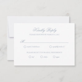 Ficha RSVP de Casamento de Cinza Azul Dusty