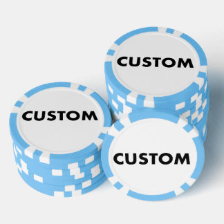 Fichas De Poker 10 x Casino BLUE CLARO Personalizado,