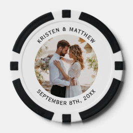 Fichas De Poker Aniversário de Casamento de Foto Minimalista