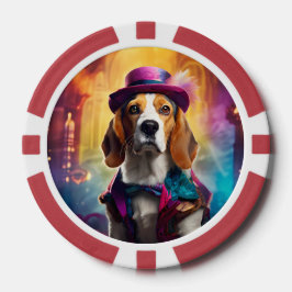 Fichas De Poker Beagle em fantasia vibrante