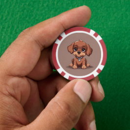 Fichas De Poker Cãozinho castanho-branco