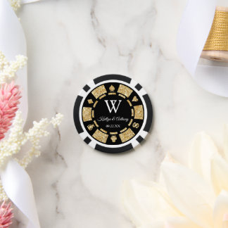 Fichas De Poker Casamento Dourado de Chip Casino de Poker Glitter