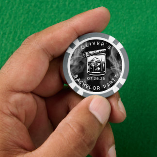Fichas De Poker Charutos Modernos para Festa de Solteiro e Uísque