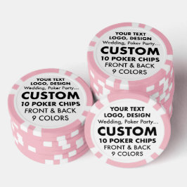 Fichas De Poker Chips personalizados PINK Poker (conjunto de 10)