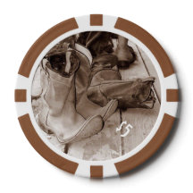 Chipsets de pôquer de argila Western Boots, person