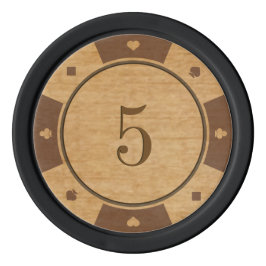 Fichas De Poker Estilo Poker do Casino de Madeira Rústica