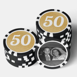 Fichas De Poker Favor de Aniversário de Casamento Foto Preto e Dou