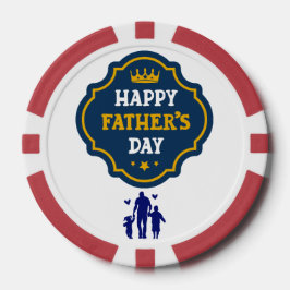 Fichas De Poker Feliz Dia de os pais Coroa e Crianças - Um Tributo
