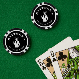 Fichas De Poker Festa de Despedida de Solteiro Preta e Moderna Cas